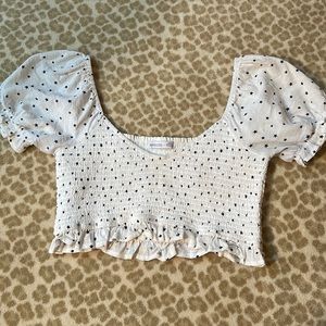 Crop top with puff sleeves